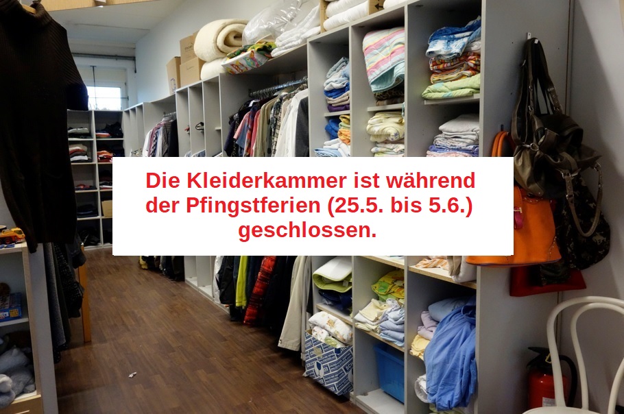 Kleiderkammer während der Pfingstferien geschlossen